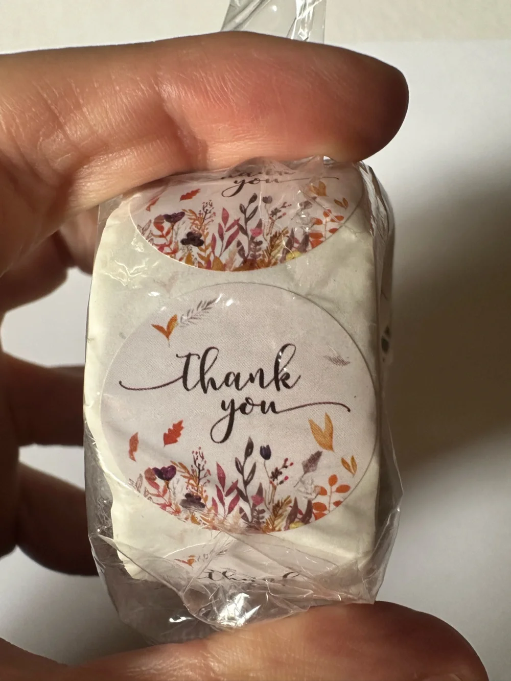 💜 NWT Floral & Leaf Circle Thank You Stickers - P (500 Stickers)